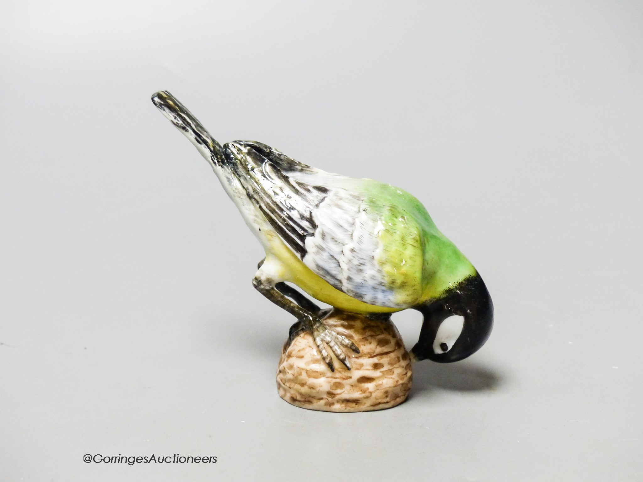 A 19th century Meissen figure of a tit, length 11cm